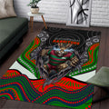 South Sydney Rabbitohs Area Rug The Scream of Lightning Eyes - Indigenous Dot Ripping Effect