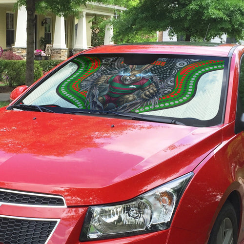 South Sydney Rabbitohs Auto Sun Shade The Scream of Lightning Eyes - Indigenous Dot Ripping Effect