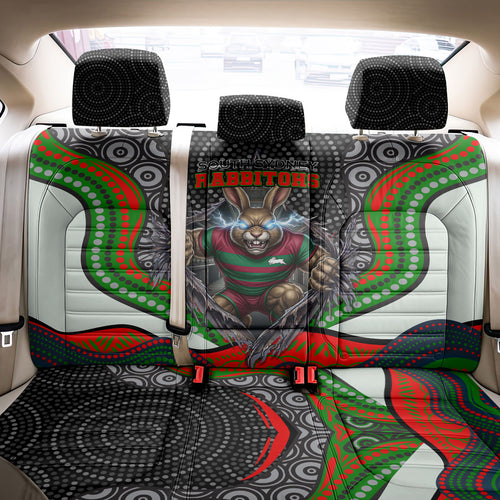 South Sydney Rabbitohs Back Car Seat Cover The Scream of Lightning Eyes - Indigenous Dot Ripping Effect