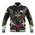 South Sydney Rabbitohs Baseball Jacket The Scream of Lightning Eyes - Indigenous Dot Ripping Effect