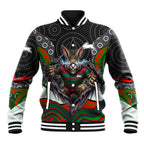South Sydney Rabbitohs Baseball Jacket The Scream of Lightning Eyes - Indigenous Dot Ripping Effect