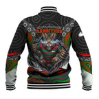 South Sydney Rabbitohs Baseball Jacket The Scream of Lightning Eyes - Indigenous Dot Ripping Effect