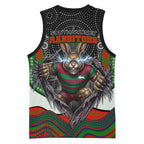 South Sydney Rabbitohs Basketball Jersey The Scream of Lightning Eyes - Indigenous Dot Ripping Effect