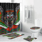 South Sydney Rabbitohs Bathroom Set The Scream of Lightning Eyes - Indigenous Dot Ripping Effect