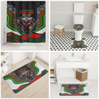 South Sydney Rabbitohs Bathroom Set The Scream of Lightning Eyes - Indigenous Dot Ripping Effect