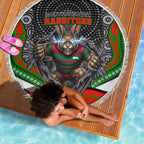 South Sydney Rabbitohs Beach Blanket The Scream of Lightning Eyes - Indigenous Dot Ripping Effect