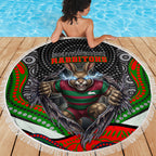 South Sydney Rabbitohs Beach Blanket The Scream of Lightning Eyes - Indigenous Dot Ripping Effect