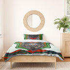 South Sydney Rabbitohs Bedding Set The Scream of Lightning Eyes - Indigenous Dot Ripping Effect