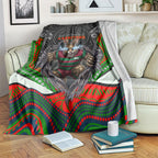 South Sydney Rabbitohs Blanket The Scream of Lightning Eyes - Indigenous Dot Ripping Effect