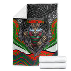 South Sydney Rabbitohs Blanket The Scream of Lightning Eyes - Indigenous Dot Ripping Effect