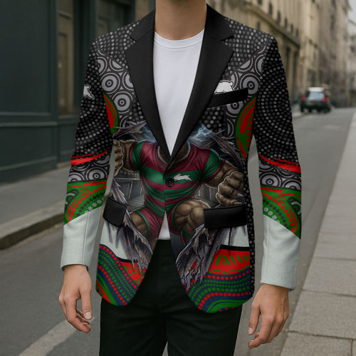 South Sydney Rabbitohs Blazer The Scream of Lightning Eyes - Indigenous Dot Ripping Effect