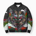 South Sydney Rabbitohs Bomber Puffer Jacket The Scream of Lightning Eyes - Indigenous Dot Ripping Effect