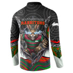 South Sydney Rabbitohs Button Sweatshirt The Scream of Lightning Eyes - Indigenous Dot Ripping Effect