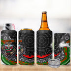 South Sydney Rabbitohs 4 in 1 Can Cooler Tumbler The Scream of Lightning Eyes - Indigenous Dot Ripping Effect