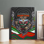 South Sydney Rabbitohs Canvas Wall Art The Scream of Lightning Eyes - Indigenous Dot Ripping Effect