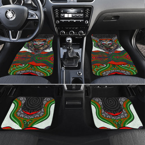 South Sydney Rabbitohs Car Mats The Scream of Lightning Eyes - Indigenous Dot Ripping Effect