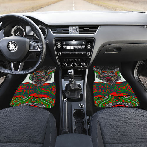 South Sydney Rabbitohs Car Mats The Scream of Lightning Eyes - Indigenous Dot Ripping Effect