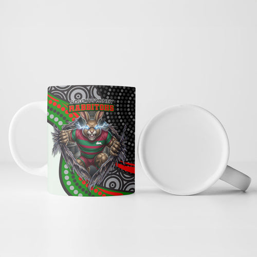 South Sydney Rabbitohs Ceramic Mug The Scream of Lightning Eyes - Indigenous Dot Ripping Effect