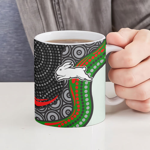 South Sydney Rabbitohs Ceramic Mug The Scream of Lightning Eyes - Indigenous Dot Ripping Effect