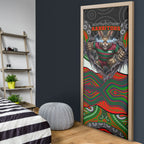 South Sydney Rabbitohs Door Cover The Scream of Lightning Eyes - Indigenous Dot Ripping Effect
