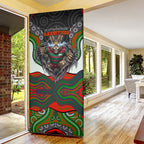 South Sydney Rabbitohs Door Cover The Scream of Lightning Eyes - Indigenous Dot Ripping Effect