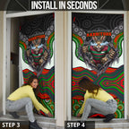 South Sydney Rabbitohs Door Cover The Scream of Lightning Eyes - Indigenous Dot Ripping Effect