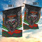South Sydney Rabbitohs Garden Flag The Scream of Lightning Eyes - Indigenous Dot Ripping Effect