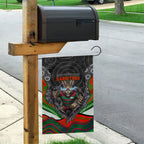 South Sydney Rabbitohs Garden Flag The Scream of Lightning Eyes - Indigenous Dot Ripping Effect