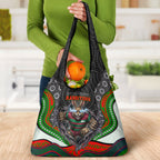 South Sydney Rabbitohs Grocery Bag The Scream of Lightning Eyes - Indigenous Dot Ripping Effect