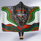 South Sydney Rabbitohs Hooded Blanket The Scream of Lightning Eyes - Indigenous Dot Ripping Effect