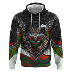 South Sydney Rabbitohs Hoodie The Scream of Lightning Eyes - Indigenous Dot Ripping Effect