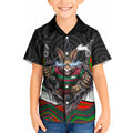 South Sydney Rabbitohs Kid Hawaiian Shirt The Scream of Lightning Eyes - Indigenous Dot Ripping Effect