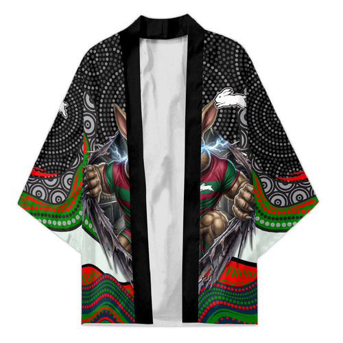 South Sydney Rabbitohs Kimono The Scream of Lightning Eyes - Indigenous Dot Ripping Effect
