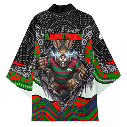 South Sydney Rabbitohs Kimono The Scream of Lightning Eyes - Indigenous Dot Ripping Effect