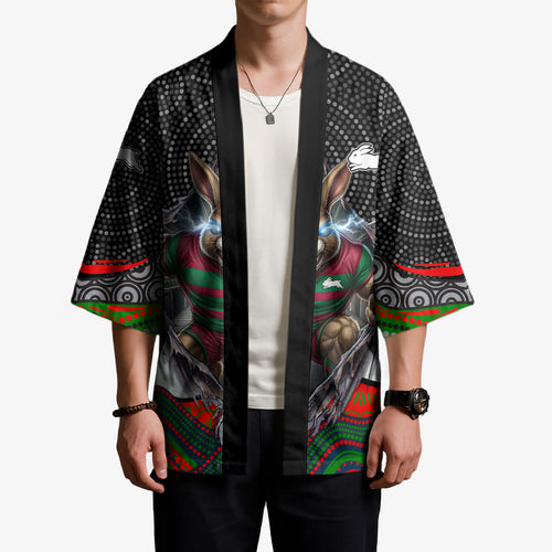 South Sydney Rabbitohs Kimono The Scream of Lightning Eyes - Indigenous Dot Ripping Effect