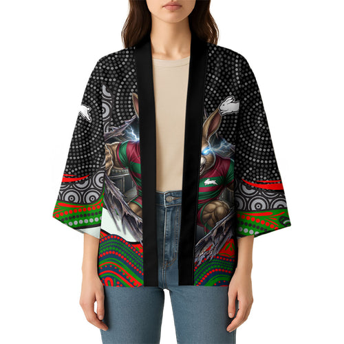 South Sydney Rabbitohs Kimono The Scream of Lightning Eyes - Indigenous Dot Ripping Effect