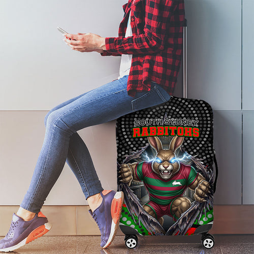 South Sydney Rabbitohs Luggage Cover The Scream of Lightning Eyes - Indigenous Dot Ripping Effect