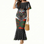 South Sydney Rabbitohs Mermaid Dress The Scream of Lightning Eyes - Indigenous Dot Ripping Effect
