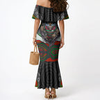 South Sydney Rabbitohs Mermaid Dress The Scream of Lightning Eyes - Indigenous Dot Ripping Effect