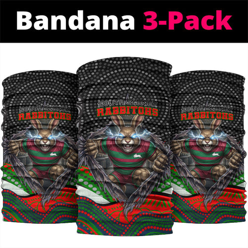 South Sydney Rabbitohs Neck Gaiter The Scream of Lightning Eyes - Indigenous Dot Ripping Effect