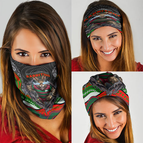 South Sydney Rabbitohs Neck Gaiter The Scream of Lightning Eyes - Indigenous Dot Ripping Effect