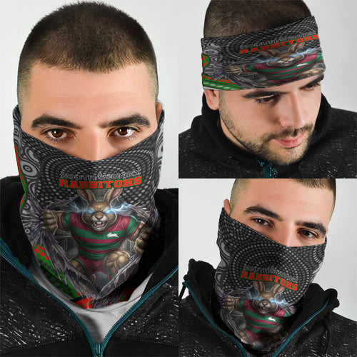 South Sydney Rabbitohs Neck Gaiter The Scream of Lightning Eyes - Indigenous Dot Ripping Effect