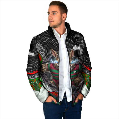 South Sydney Rabbitohs Padded Jacket The Scream of Lightning Eyes - Indigenous Dot Ripping Effect