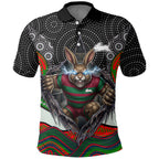 South Sydney Rabbitohs Polo Shirt The Scream of Lightning Eyes - Indigenous Dot Ripping Effect