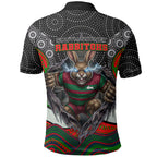 South Sydney Rabbitohs Polo Shirt The Scream of Lightning Eyes - Indigenous Dot Ripping Effect
