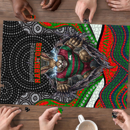 South Sydney Rabbitohs Puzzle The Scream of Lightning Eyes - Indigenous Dot Ripping Effect