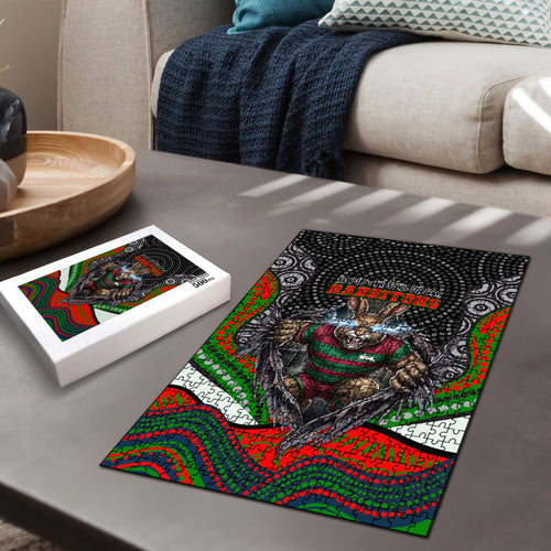 South Sydney Rabbitohs Puzzle The Scream of Lightning Eyes - Indigenous Dot Ripping Effect