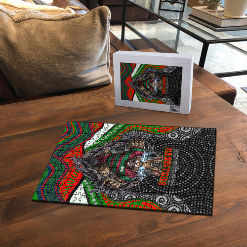 South Sydney Rabbitohs Puzzle The Scream of Lightning Eyes - Indigenous Dot Ripping Effect