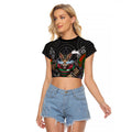 South Sydney Rabbitohs Raglan Cropped T Shirt The Scream of Lightning Eyes - Indigenous Dot Ripping Effect