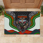 South Sydney Rabbitohs Rubber Doormat The Scream of Lightning Eyes - Indigenous Dot Ripping Effect